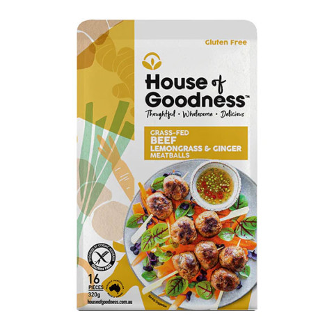 House of Goodness Asian Meatballs Beef, Lemongrass and Ginger