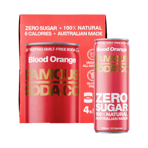 Famous Blood Orange Zero Sugar Soda