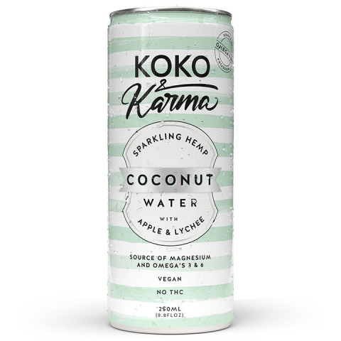 Koko and Karma Coconut Water - Sparkling Hemp with Apple and Lychee