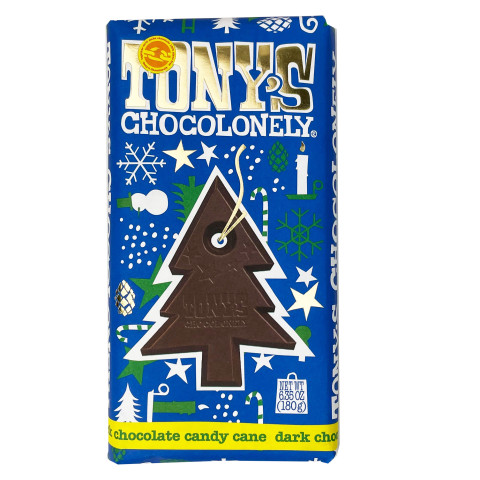 Tony's Chocolonely Dark Candy Cane Chocolate