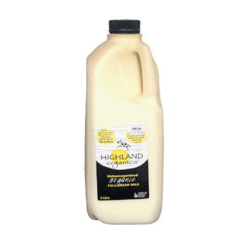 Highland Organic Full Cream Milk Unhomogenised (SHORT DATED)