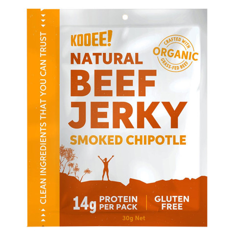 Kooee Grass Fed Beef Jerky Smoked Chipotle