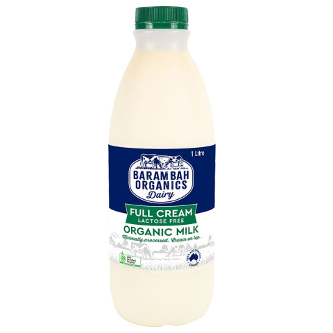 Barambah Organics Lactose Free Full Cream Unhomogenised Milk