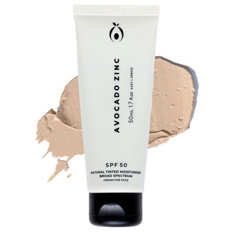 Avocado Zinc Natural Tinted Moisturiser Light - Medium SPF50