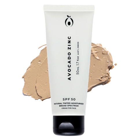 Avocado Zinc Natural Tinted Moisturiser Medium - Dark SPF50