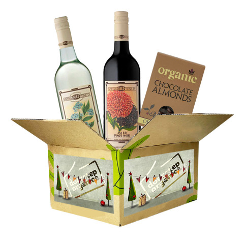 Spring Seed Christmas Hamper Two Bottles of Spring Seed Wine and Organic Times Chocolates