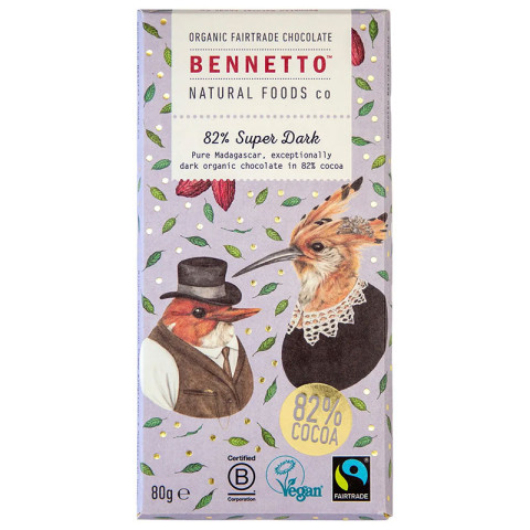 Bennetto Organic Dark Chocolate 82% Super Dark