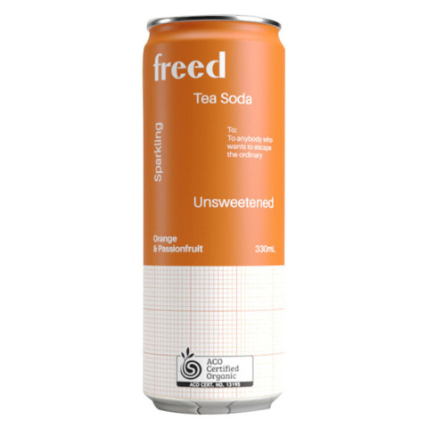 Freed Organic Sparkling Tea Soda - Orange and Passionfruit