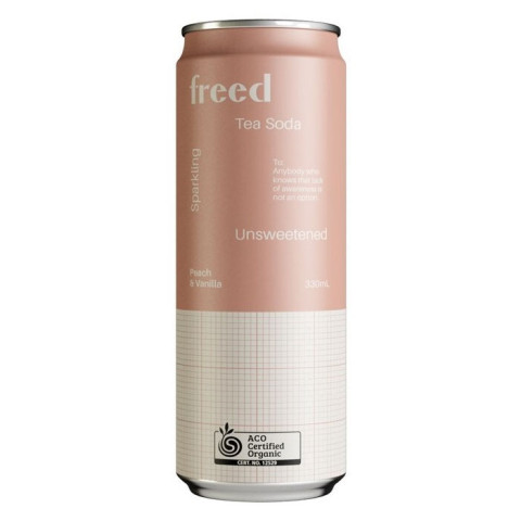 Freed Organic Sparkling Tea Soda - Peach and Vanilla