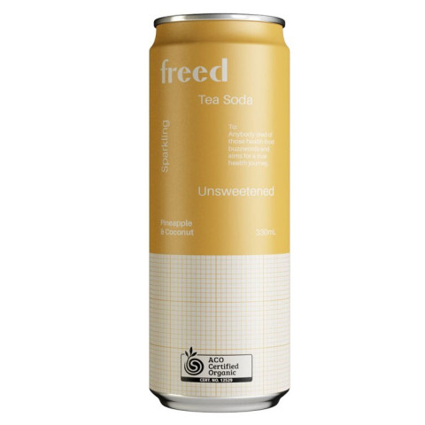 Freed Organic Sparkling Tea Soda - Pineapple and Coconut