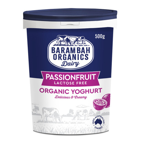 Barambah Organics Passionfruit Yoghurt Lactose Free