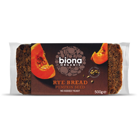 Biona Organic Rye Bread with Pumpkin Seeds - Clearance