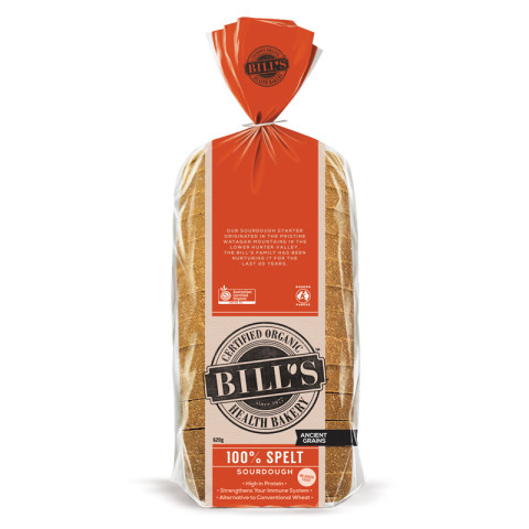 Bill's Organic Bread Sourdough 100% Spelt Stoneground - FROZEN