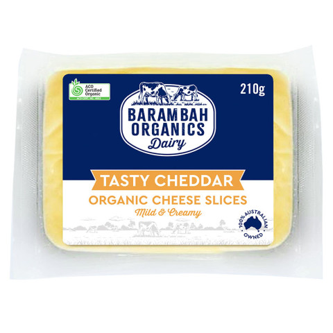 Barambah Organics Tasty Cheddar Cheese Slices