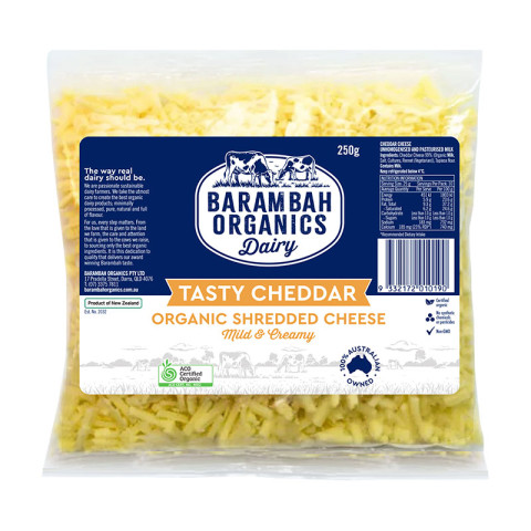 Barambah Organics Tasty Cheddar Shredded Cheese