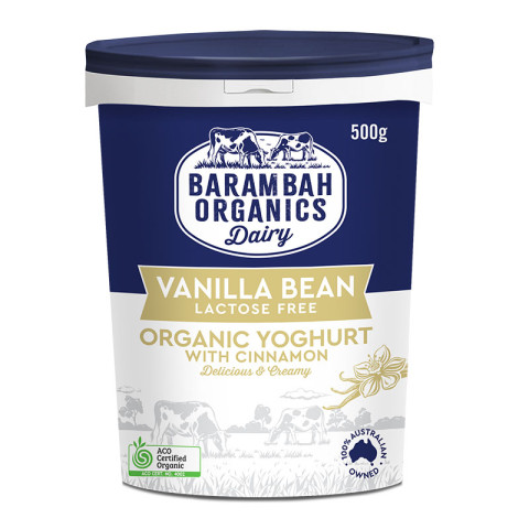 Barambah Organics Vanilla Bean Lactose Free Yoghurt